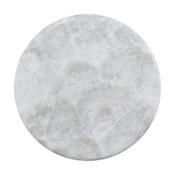 Troy 16" Modern Minimalist Faux Marble Column Indoor/Outdoor Accent Table - JONATHAN Y